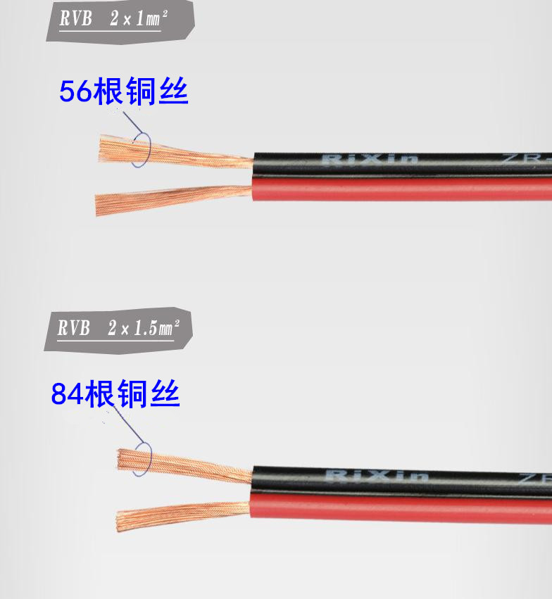 起帆電源線RVB紅黑平行電線 起帆電源線RVB紅黑平行電線
